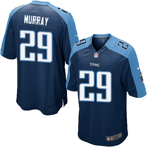 Men's Game DeMarco Murray Nike Jersey Navy Blue Alternate - #29 NFL Tennessee Titans
